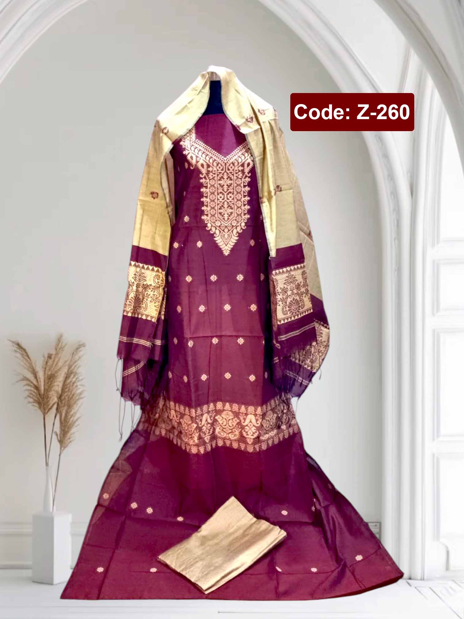 টাঙ্গাইলের জামদানি থ্রি পিছ | Zamdani Three piece | Offer Price