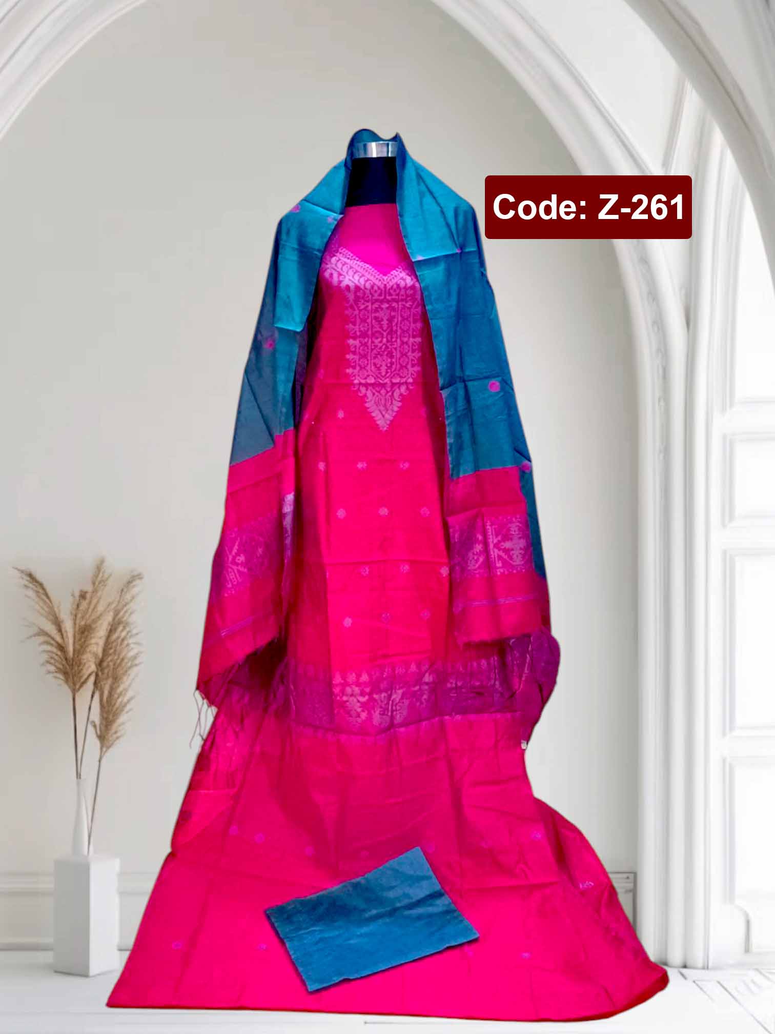 টাঙ্গাইলের জামদানি থ্রি পিছ | Zamdani Three piece | Code: Z-261